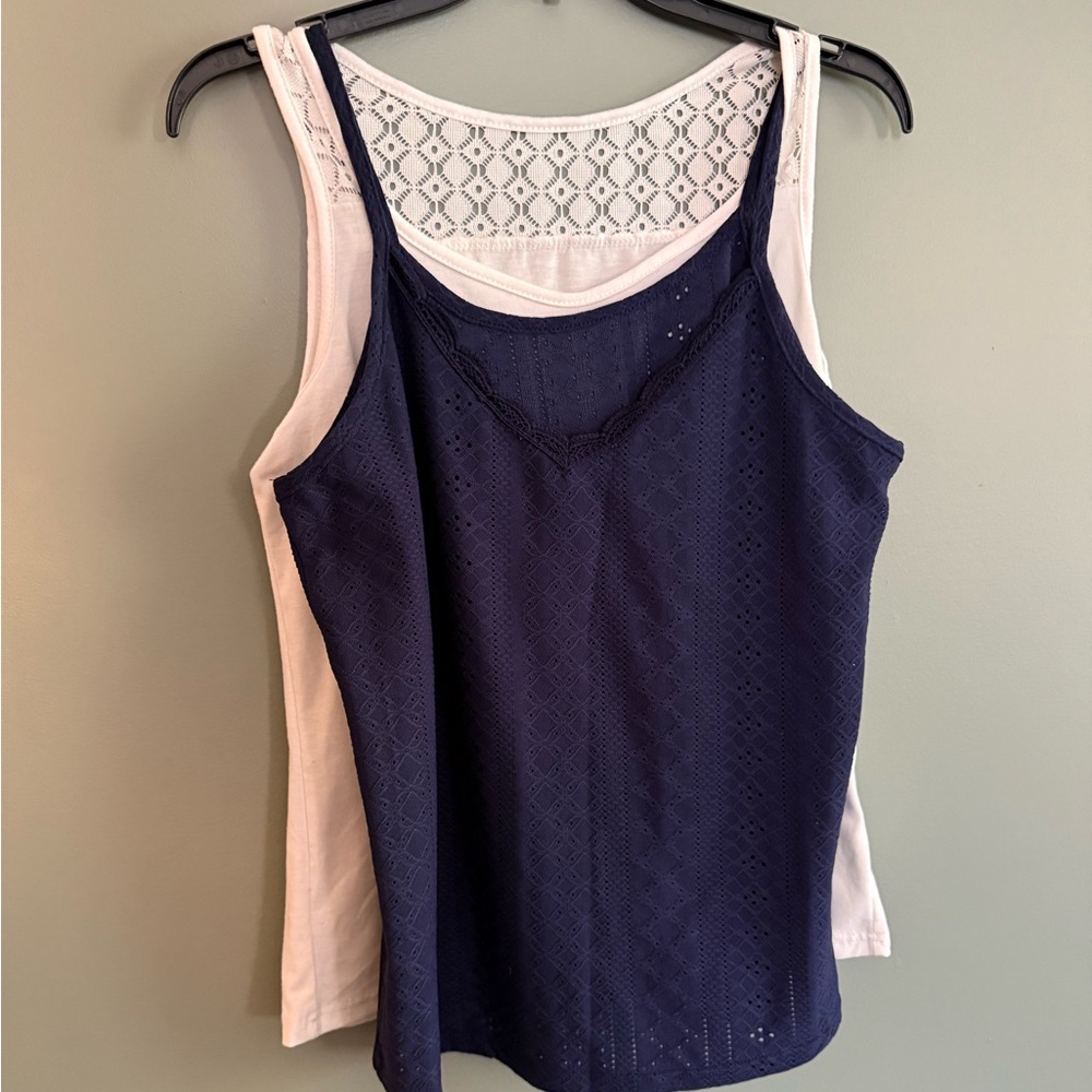 Bundle of Shein Sleeveless Tanks, Navy & White, Size 4/S